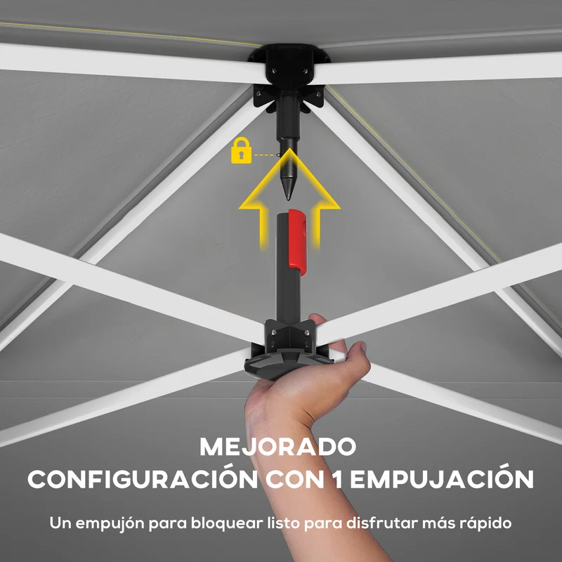 Outsunny Carpa Plegable 3x3 m, Pop-up, con 4 Laterales Extraíbles, Cenador de Jardín con UPF50+, Bloqueo Central, Altura Ajustable, Bolsa de Transporte, Sacos Arena, Gazebo para Exterior, Verde