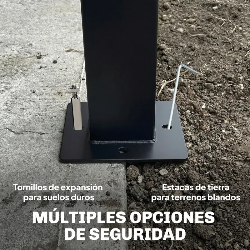 Outsunny Cenador para Jardín 3x3,6 m, Pabellón de Jardín Gazebo con Doble Techo, Paredes de Malla, UPF50+, Estructura de Metal, Carpa para Exterior, Terraza, Patio, Gris