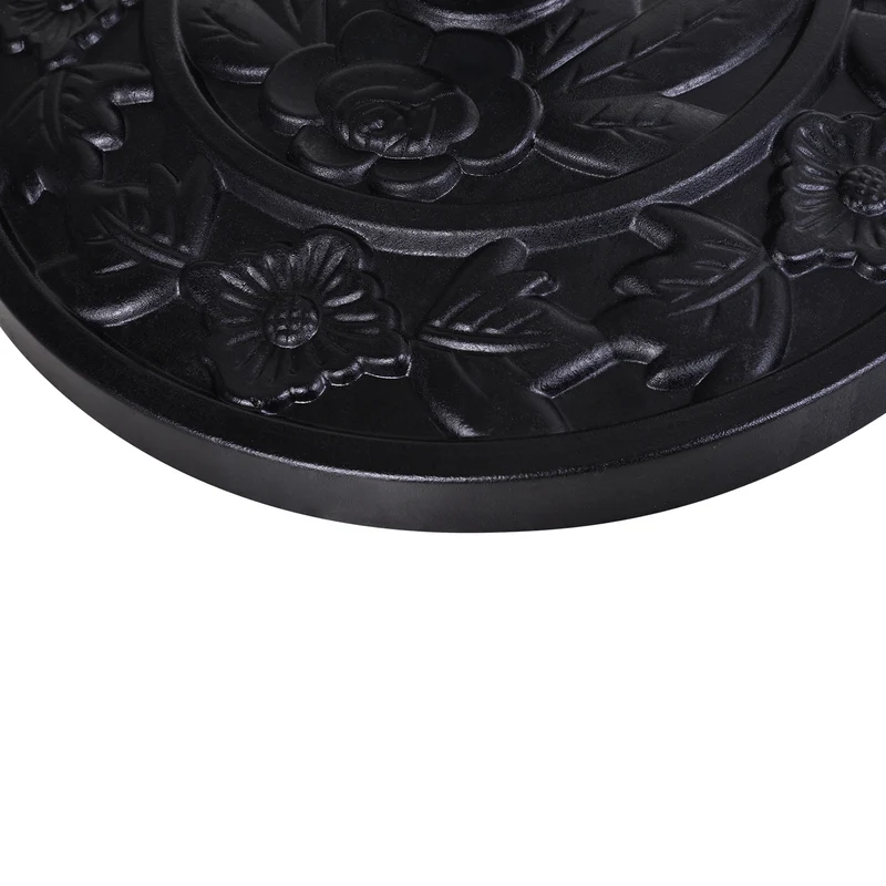 Outsunny Base de Sombrilla Semicírculo Peso 9 kg Soporte para Parasol de Resina para Poste de Paraguas de Ø3,8 cm y Ø4,8 cm para Terraza Patio Jardín Playa 50x31x32 cm Negro