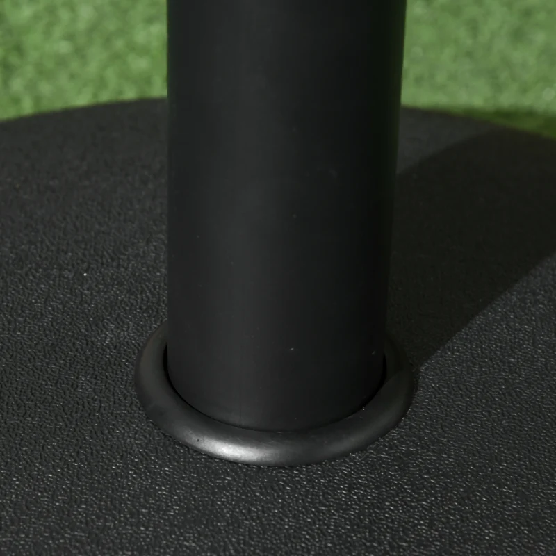 Outsunny Base para Sombrilla Redonda, 25 kg, Soporte de Parasol de Cemento, con Perilla, Pie para Sombrilla con Postes Ø35 mm, Ø38 mm, Ø48 mm, Fácil de Montaje, para Jardín, Patio, Terraza, Negro