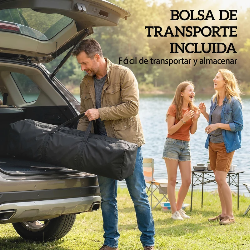 Outsunny Carpa Plegable 3x3 m, Pop-up, con Pared Lateral, Cenador de Jardín con Protección UPF50+, Empuje Central, Altura Ajustable, Bolsa de Transporte, Gazebo para Camping, Exterior, Verde