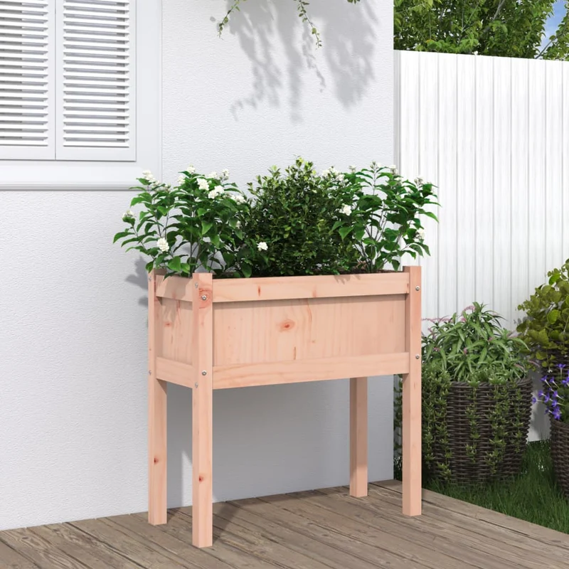 Jardinera Con Patas Madera Maciza De Abeto Douglas 70x31x70 Cm