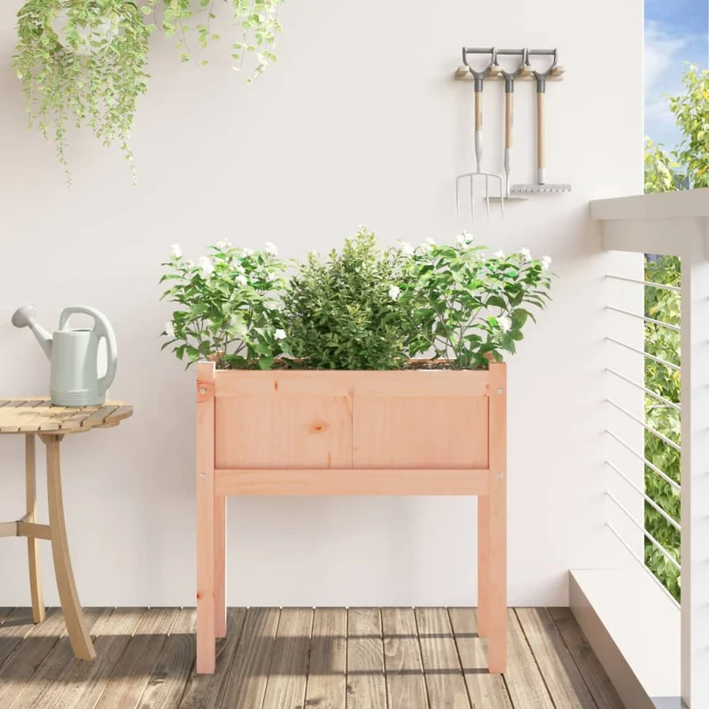 Jardinera Con Patas Madera Maciza De Abeto Douglas 70x31x70 Cm