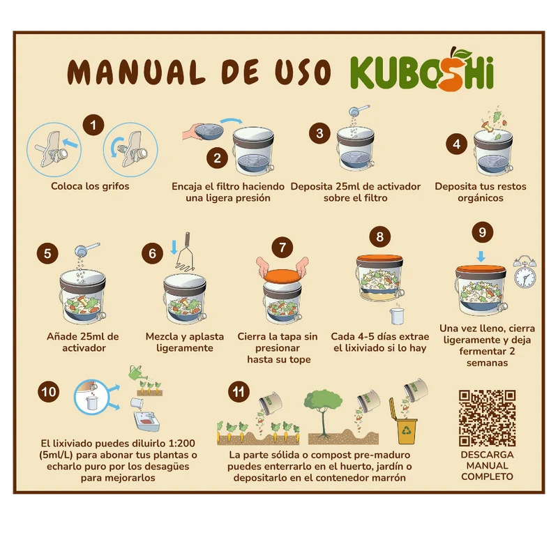 Kuboshi Pro: Pack De Compostaje Bokashi