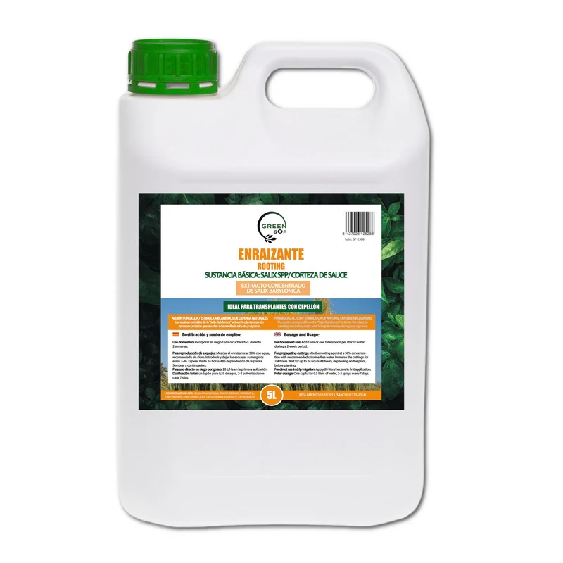 GREEN GOF Enraizante Líquido, 5L. Orgánico con Hormonas Naturales. Estimula y Aumenta el Crecimiento de Raíces.