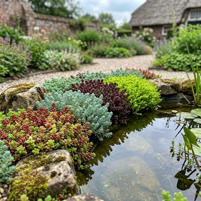 Sedum Siempreviva 12 Plantas - Mix Plantas Roca Borde Estanque - Resistente