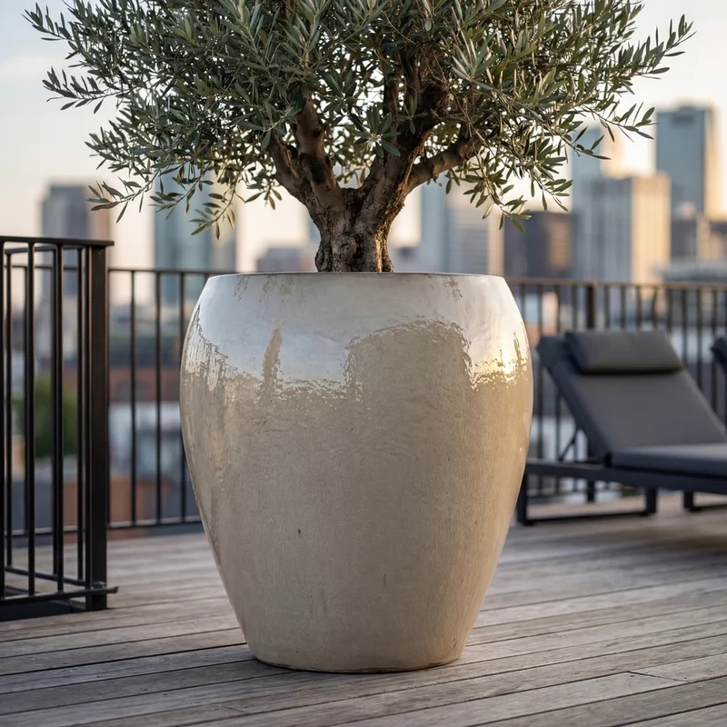 Pot LAFONTAINE2 67x68cm crème