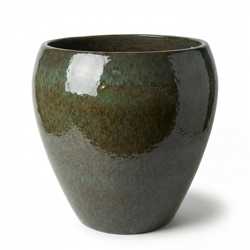 Pot LAFONTAINE2 50x52cm vert brumeux