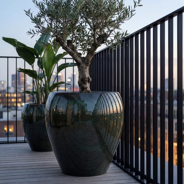 Pot LAFONTAINE2 67x68cm vert brumeux