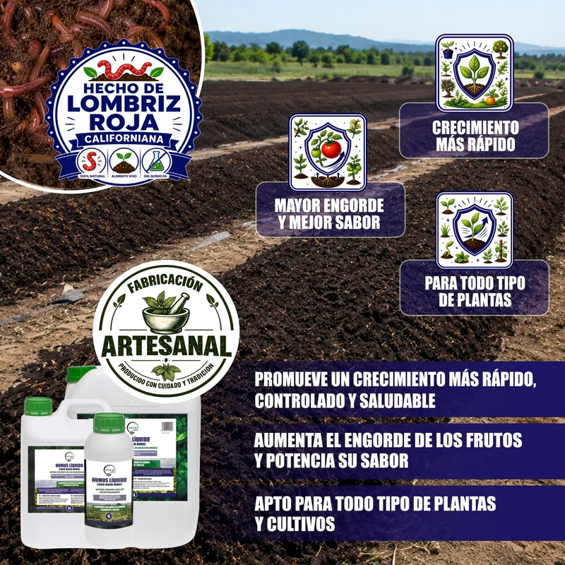 GREEN GOF Humus Líquido De Lombriz Premium 5l. Enriquecido Con Leonardita Y Melaza. Fertilizante Rico En Microorganismos
