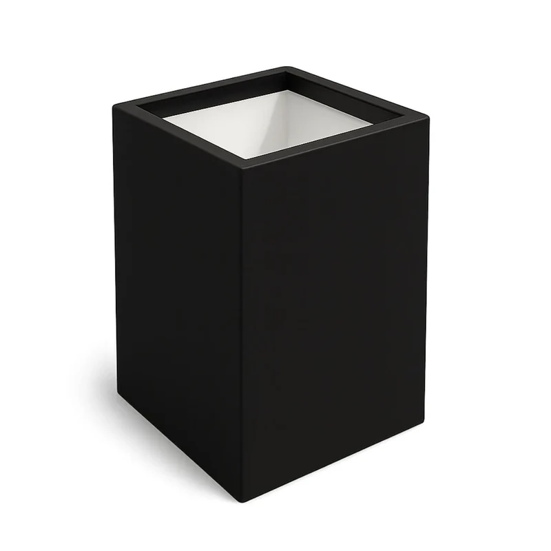 GARDRA Jardinière en polyester noire de jais 50x50x80 cm RAL 9005