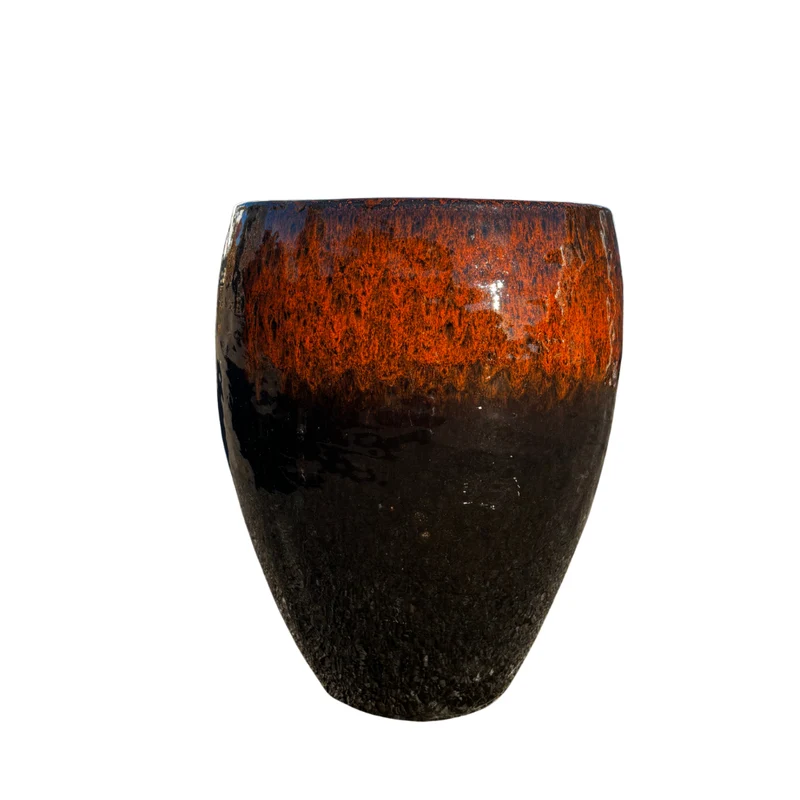 Pot POSEIDON2 36x43cm noir et orange