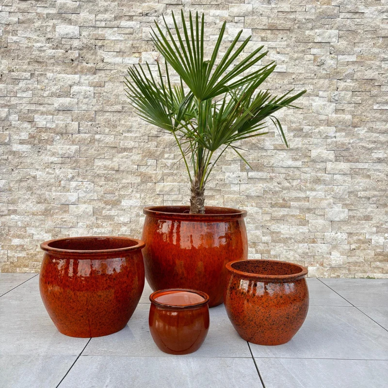 Pot NEWTON 55x46cm orange tropical