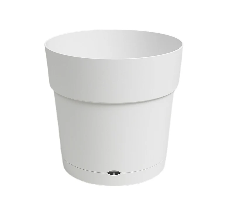 Artevasi Macetero Blanco Capri 25 Cm Con Reserva De Agua De Plástico Reciclado