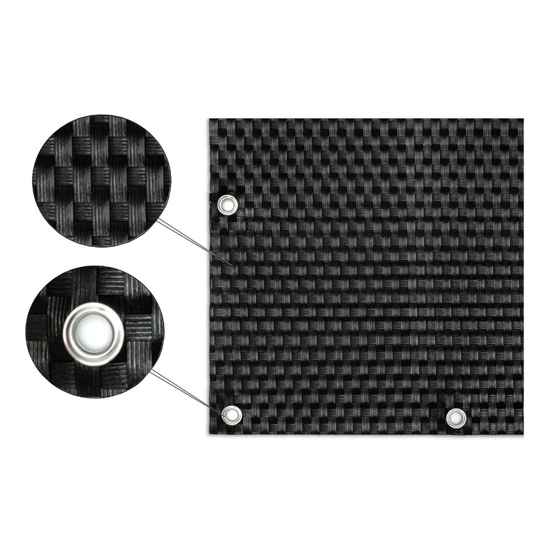 Panel de Ratán para Balcón o Valla (Negro) 100x300 cm