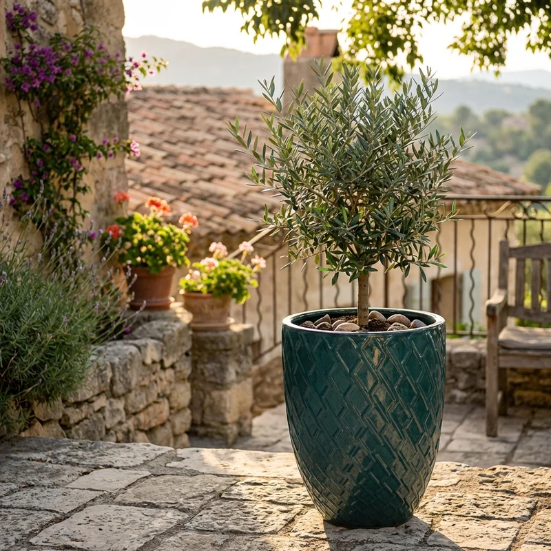 Pot ZEUS 32x40cm bleu pétrole