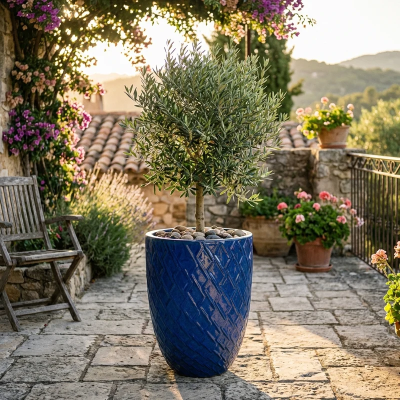 Pot ZEUS 32x40cm bleu antique