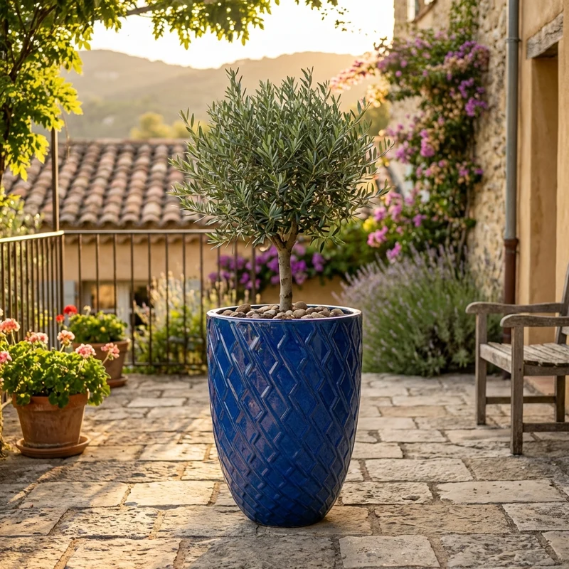 Pot ZEUS 32x40cm bleu antique