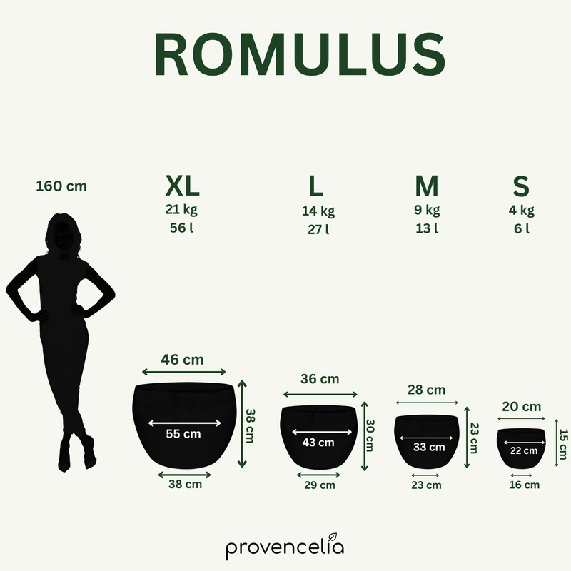 Pot ROMULUS 21x15cm crème