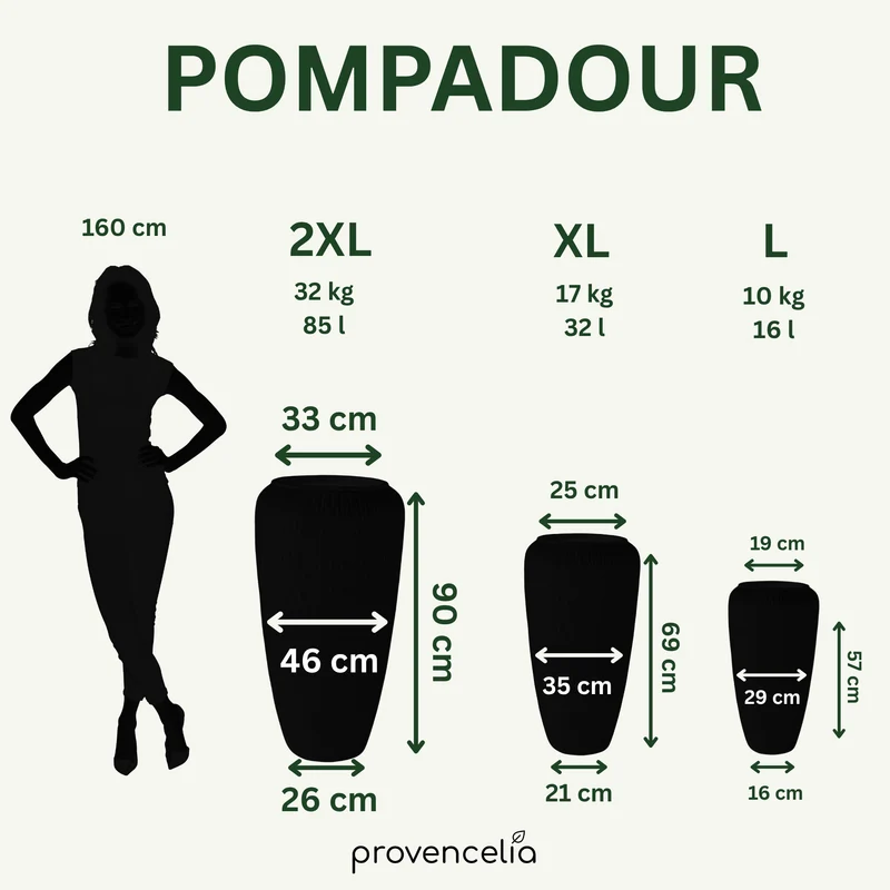 Pot POMPADOUR 36x69cm violet clair