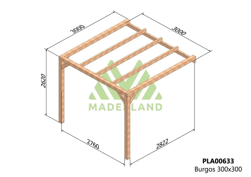 Pérgola de Madera Laminada Adosada - BURGOS