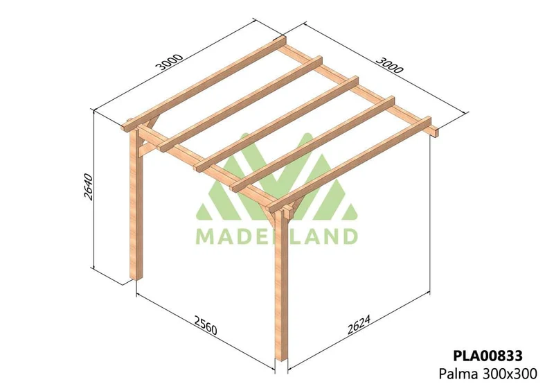 Pérgola de Madera Laminada Adosada - PALMA