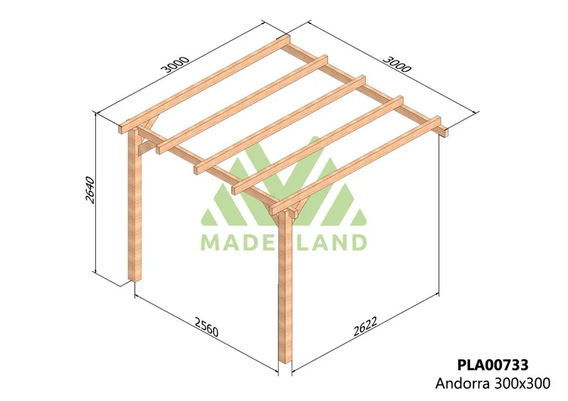 Pérgola de Madera Laminada Adosada - ANDORRA
