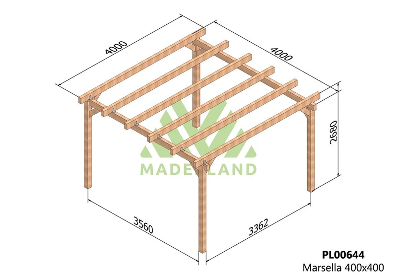 Cochera y Pérgola de Madera Laminada Lugo (Maderland)