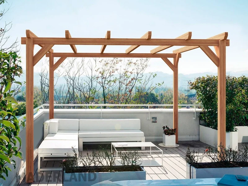 Pérgola de Madera Laminada Sitges (Maderland) - Gardeneas
