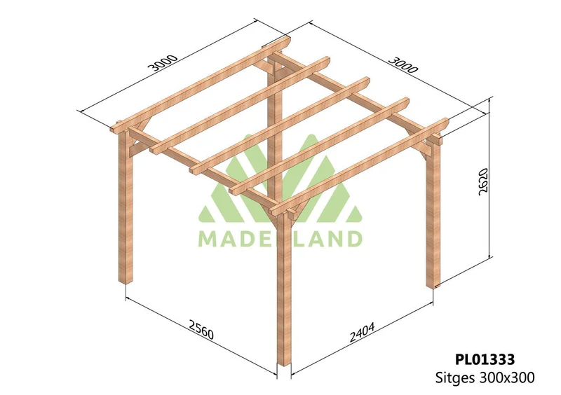 Pérgola de Madera Laminada Sitges (Maderland) - Gardeneas