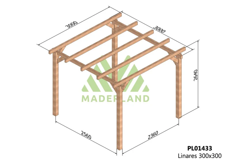 Pérgola de Madera Laminada Linares (Maderland) - Gardeneas