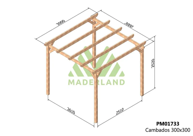 Pérgola de Madera Maciza Cambados (Maderland) - Gardeneas