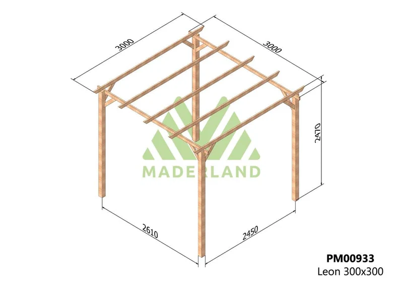 Pérgola de Madera Maciza León (Maderland) - Gardeneas