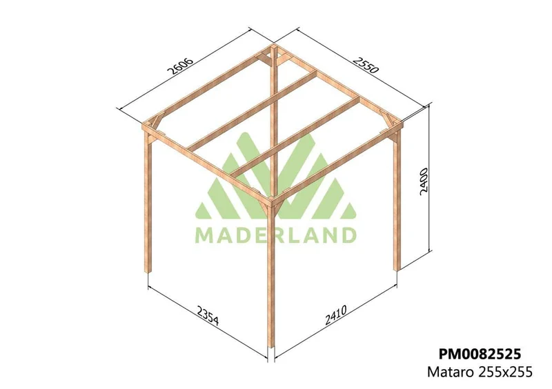 Pérgola de Madera Maciza Mataró (Maderland) - Gardeneas
