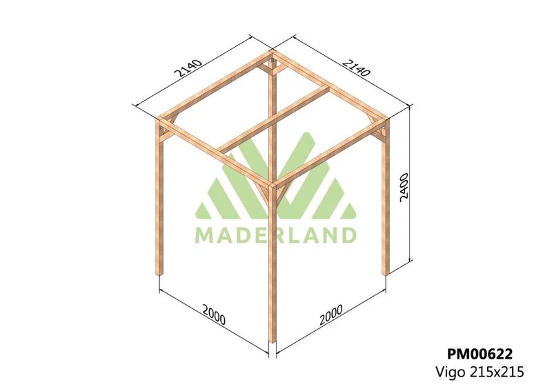 Pérgola de Madera Maciza Vigo (Maderland) - Gardeneas