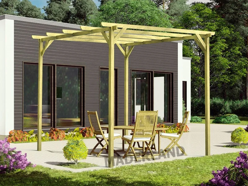 Pérgola de Madera Maciza Marbella (Maderland) - Gardeneas
