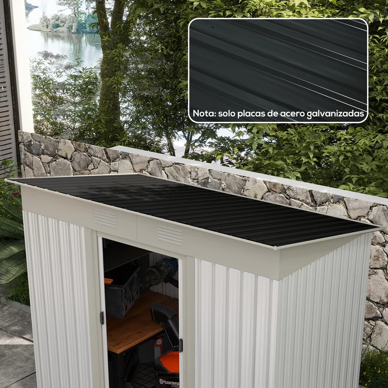 Outsunny Juego de 12 Paneles para Tejado de Acero Galvanizado Chapas Perfiladas de Techo 7m² para Caseta de Herramientas Cobertizo Exterior 129x45cm Gris Oscuro