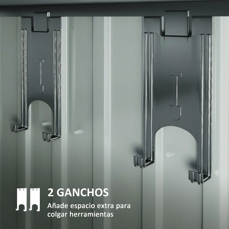 Outsunny Caseta de Jardín Exterior 1,9m² 195x122x182 cm Cobertizo de Jardín Exterior con Base Refuerzo (Suelo NO Incluido) Puerta Corredera Ventanas Cobertizo para Terraza Patio Gris Oscuro