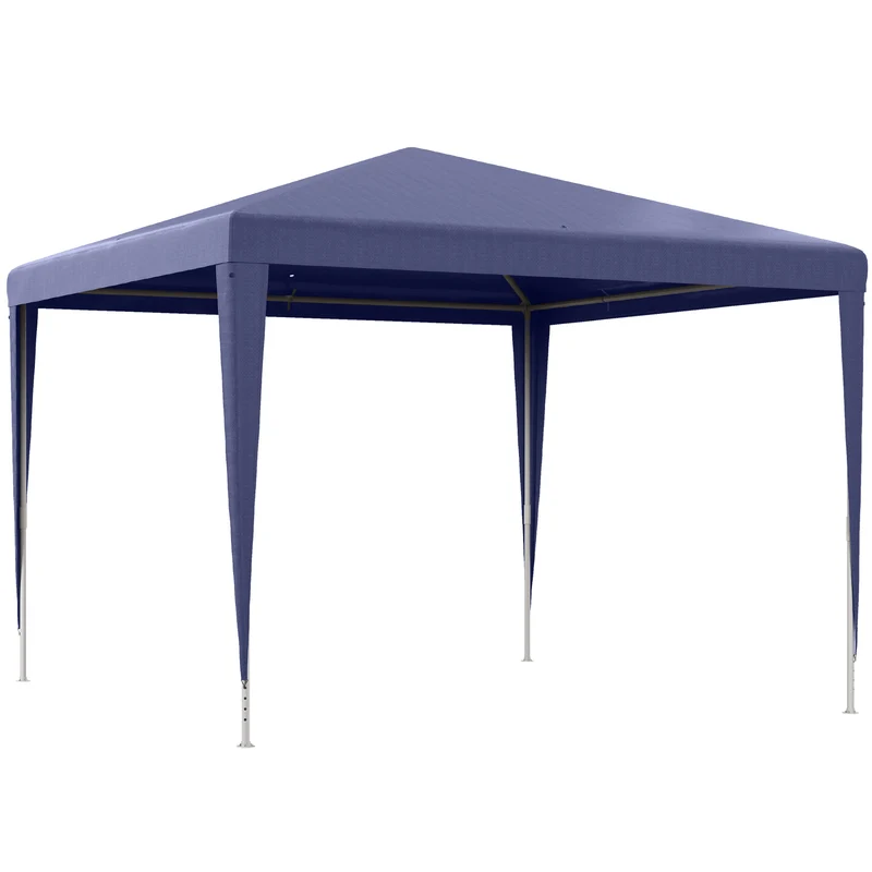 Outsunny Carpa Desmontable 3x3 m Cenador Pabellón de Jardín con 4 Orificios de Drenaje y Marco de Acero Anti-UV Gazebo para Terraza Patio Exterior Camping Azul