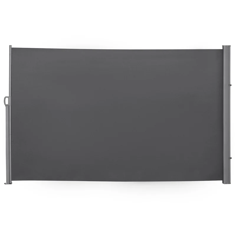 Outsunny Toldo Lateral Retráctil 300x180 cm Pantalla Enrollable Mampara de Privacidad Impermeable y Anti-UV Protege la Privacidad para Jardín Balcón Terraza Gris