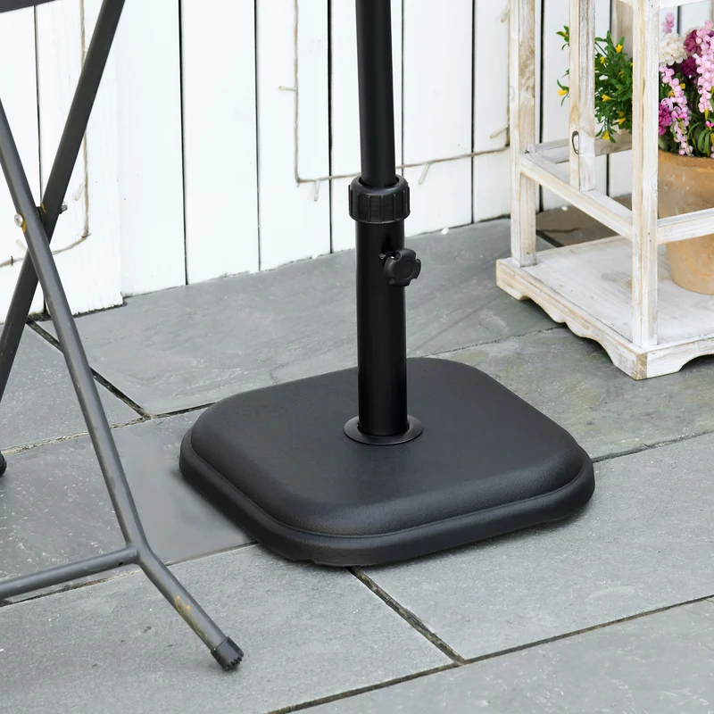 Outsunny Base de Sombrilla de Jardín Peso 11 kg Soporte para Parasol de Cemento para Mástil de Ø32-38 mm para Terraza Patio Exterior 36x36x31 cm Negro