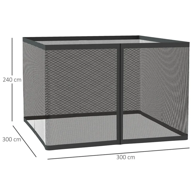 Outsunny Mosquitera para Sombrilla Mosquitera para Aire Libre para Paraguas 300x300x240 cm Red para Sombrilla de Malla de Patio con Cremallera Negro