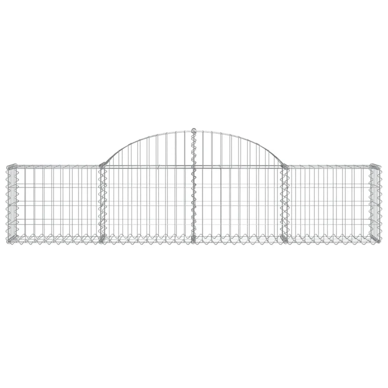 Cestas De Gaviones 12 Uds Forma De Arco Hierro 200x30x40/60 Cm