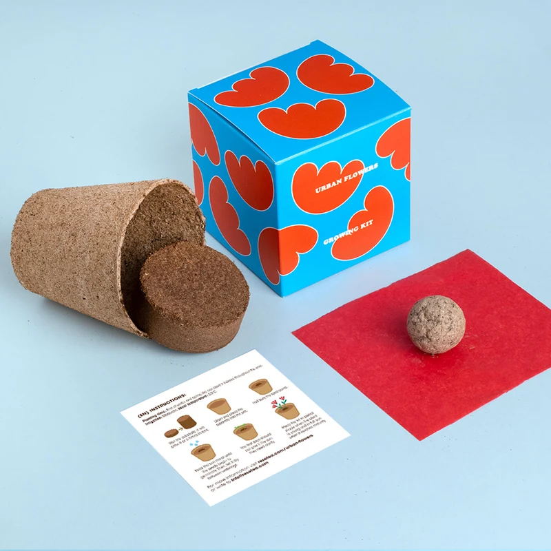Kit de Cultivo Urban Flowers Rojas Amapola, Lino Rojo y Clavel del Poeta | Semillas para Interior y Exterior - Resetea