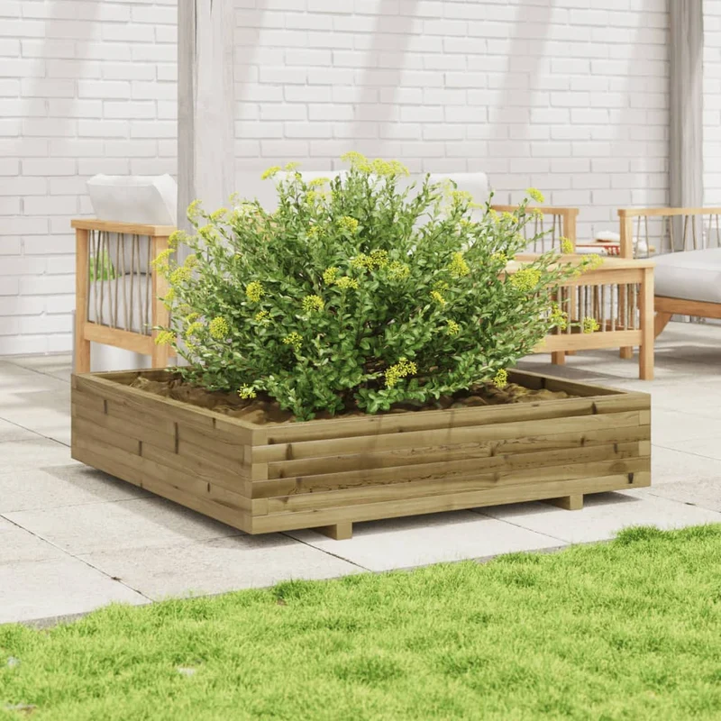 Jardinera Madera De Pino Impregnada 110x110x26,5 Cm