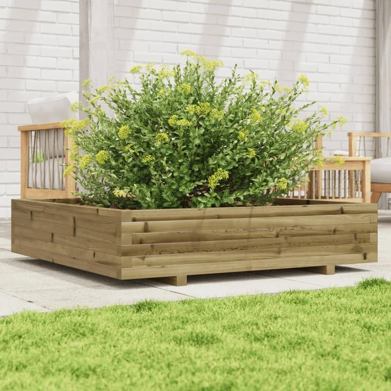 Jardinera Madera De Pino Impregnada 110x110x26,5 Cm