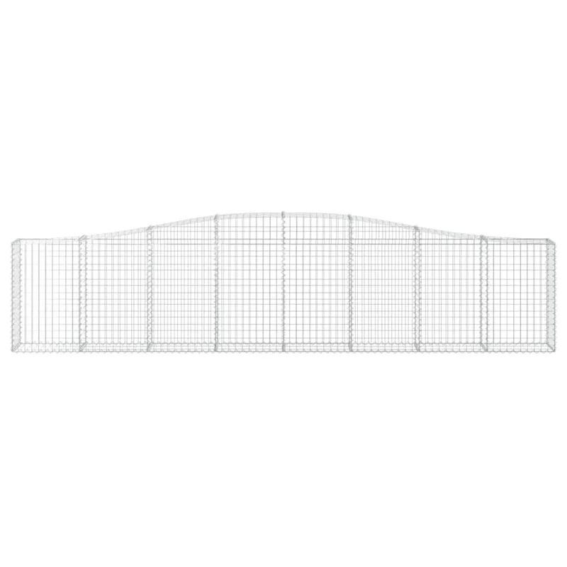 Cestas De Gaviones 7 Uds Forma De Arco Hierro 400x30x80/100 Cm