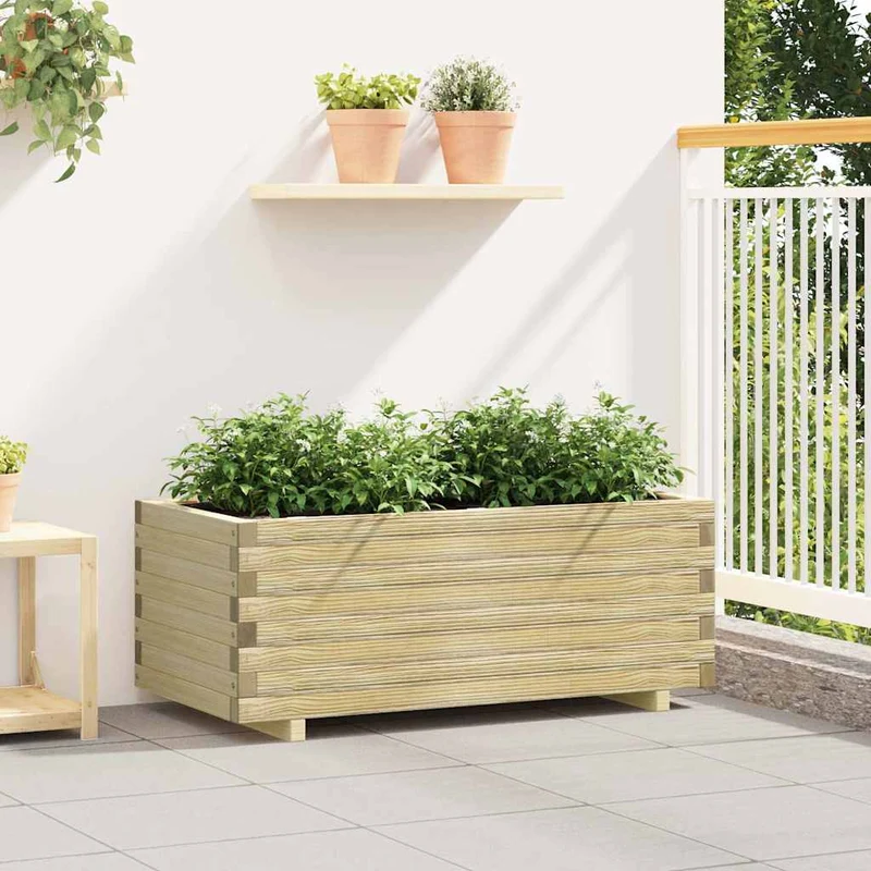 Arriate Elevado Rectangular Madera 100x50x40 Cm