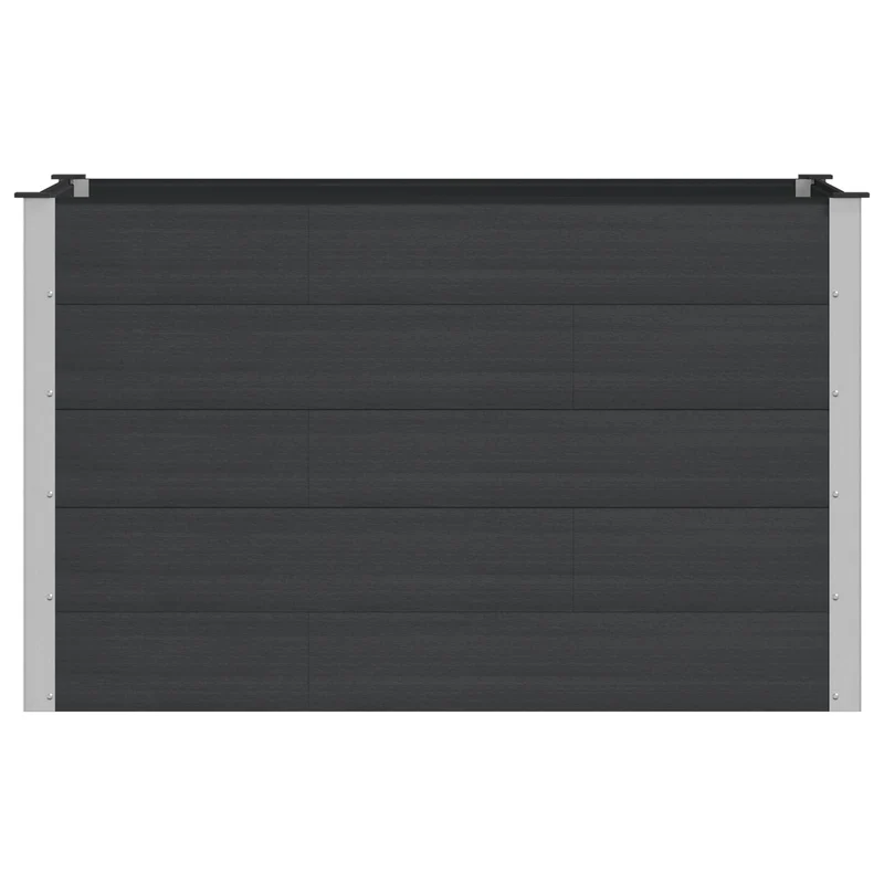 Arriate Elevado Negro 150 X 100 X 91 Cm Wpc Y Aluminio