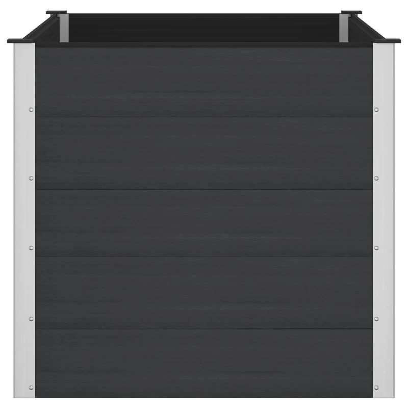 Arriate Elevado Negro 150 X 100 X 91 Cm Wpc Y Aluminio